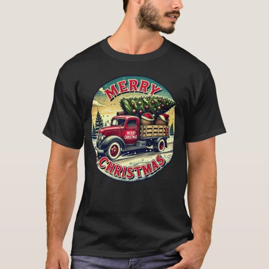 Vintage Christmasruck Christmas Gifts Artwork Tシャツ (正面)