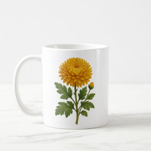 Vintage chrysanthemum コーヒーマグカップ (左)