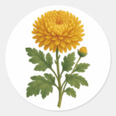 Vintage Chrysanthemum sticker - round ラウンドシール (正面)