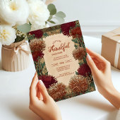 Vintage Chrysanthemum Thanksgiving Celebration 招待状