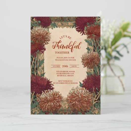 Vintage Chrysanthemum Thanksgiving Celebration 招待状 (スタンド正面)