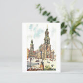 Vintage Church and Castle Tower in Dresden ポストカード (スタンド正面)