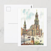 Vintage Church and Castle Tower in Dresden ポストカード (正面/裏面)