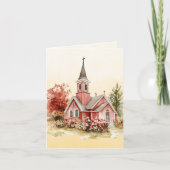 Vintage Church Bible Verse Autumn  ノートカード (正面)
