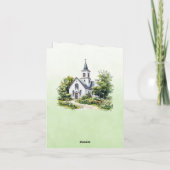 Vintage Church Bible Verse Sage  ノートカード (裏面)