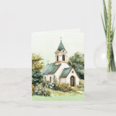 Vintage Church Bible Verse Sage  ノートカード (正面)