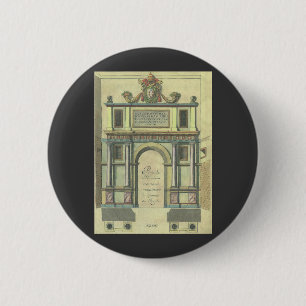 Vintage Church Door Entry Renaissance Architecture 缶バッジ