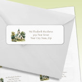 Vintage Church with Wildflowers ラベル