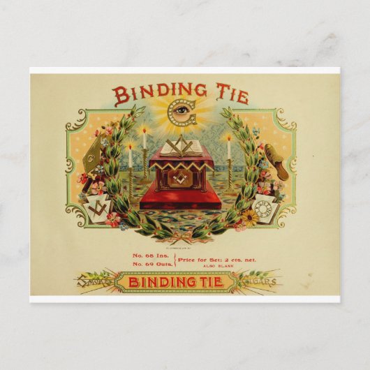 Vintage Cigar Box Label BINDING TIE (15) ポストカード (正面)