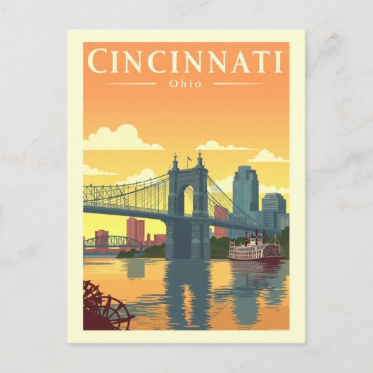 Vintage Cincinnati Ohio ポストカード (正面)