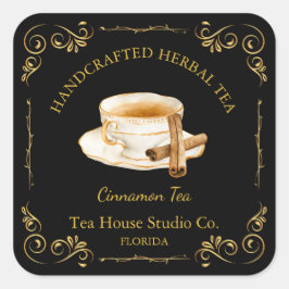 Vintage Cinnamon Tea Square Label スクエアシール