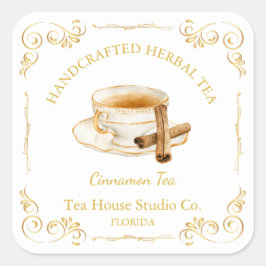 Vintage Cinnamon Tea Square Label スクエアシール