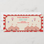 Vintage Circus Animal Ticket Carnival Baby shower 招待状 (裏面)