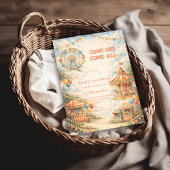 Vintage Circus Baby Shower 招待状