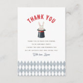 Vintage Circus Bunny Boy Birthday Party サンキューカード (正面)