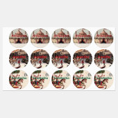 Vintage Circus Christmas Gift Tags ラベル (シート)