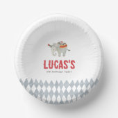 Vintage Circus Elephant Boy Birthday Party ペーパーボウル (正面)