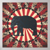 Vintage Circus Elephant Free Mandarin ポスター (正面)