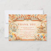 Vintage Circus Fairytale Birthday サンキューカード (正面)