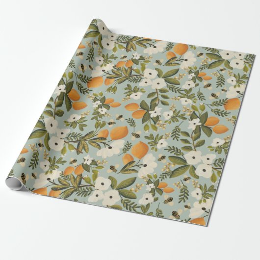 Vintage Citrus Botanical Wrapping Paper ラッピングペーパー (アンロールド)
