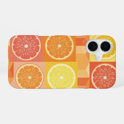 Vintage Citrus Pattern iPhone 16ケース (裏面横)