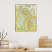 Vintage City Map of Boston 1899 ポスター (キッチン)