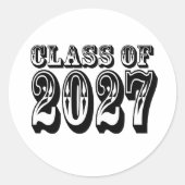Vintage Class of 2027 Graduation ラウンドシール (正面)