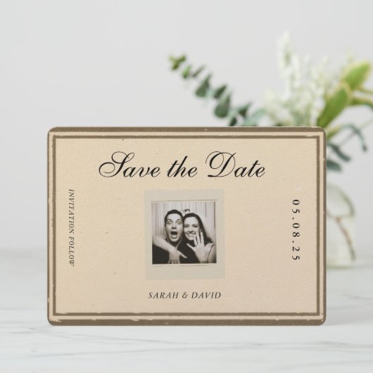 Vintage Classic Aesthetic Save the Date (スタンド正面)