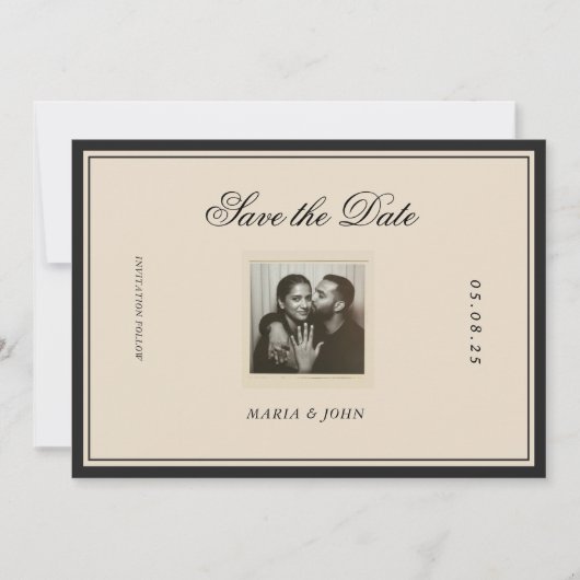 Vintage Classic Aesthetic Save the Date (正面)