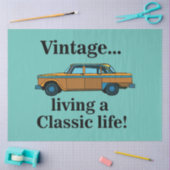 Vintage Classic Car Birthday 薄葉紙 (クラフト)