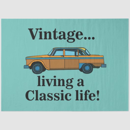 Vintage Classic Car Birthday 薄葉紙 (正面)