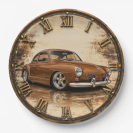 Vintage Classic Car Brown Retro Coupe Classic ペーパープレート