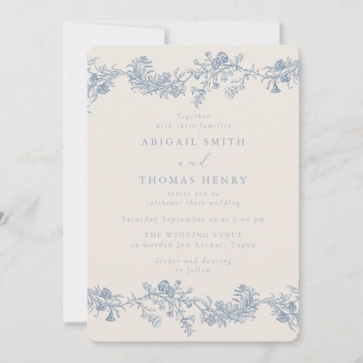 Vintage Classic Elegance Wedding 招待状 (正面)