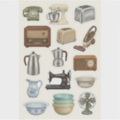 Vintage Classic Home Appliances Sticker Sheet シール (正面)