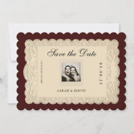 Vintage Classic Paper Lace Save the Date