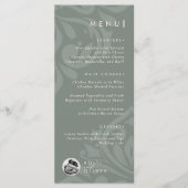 Vintage Classic Rustic Damask Script Photo Wedding メニュー (正面)