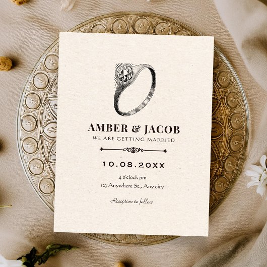 Vintage classic wedding elegant invitation 招待状
