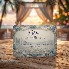 Vintage Classical Romantic Floral RSVP Cards エンクロージャーカード