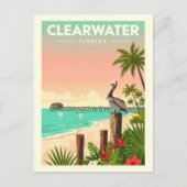Vintage Clearwater Florida ポストカード (正面)