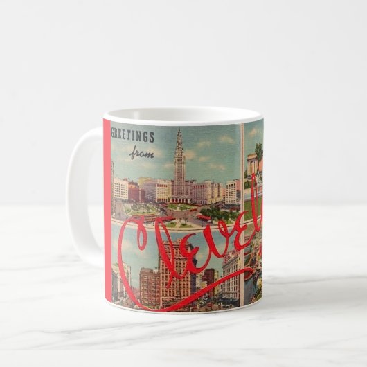 Vintage Cleveland Greetings Coffee Mug コーヒーマグカップ (正面左)