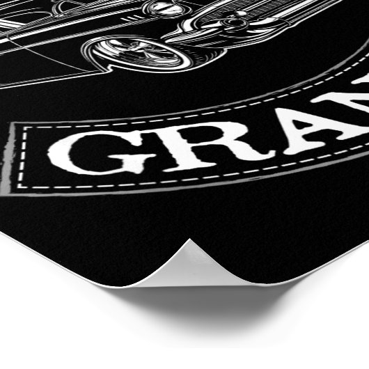 Vintage Clic Car Funny Grandpa  ポスター (角)