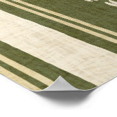 Vintage Climbing Daisy Coneflower Floral Stripe ポスター (角)