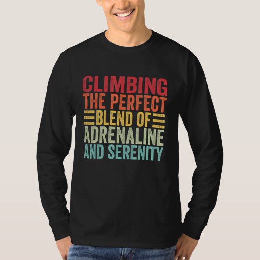 Vintage Climbing Humors, Retro Motivating Climbing Tシャツ (正面)