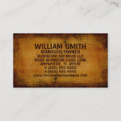 Vintage Clothing Business Card 名刺 (裏面)
