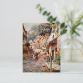 Vintage Clovelly High Street Christmas ポストカード (スタンド正面)