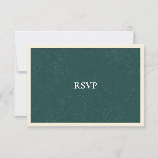 Vintage Coastal Classic Teal Wedding Meal RSVP (正面)