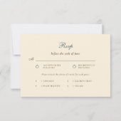 Vintage Coastal Classic Teal Wedding Meal RSVP (裏面)