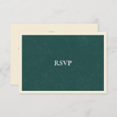 Vintage Coastal Classic Teal Wedding Meal RSVP (正面/裏面)