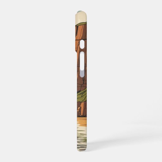 Vintage Coastal Cliffs iPhone 16ケース (左側面)