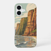 Vintage Coastal Cliffs iPhone 16ケース (裏面)